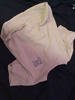 Light Tan Graphic Tee with Small Chest Patch